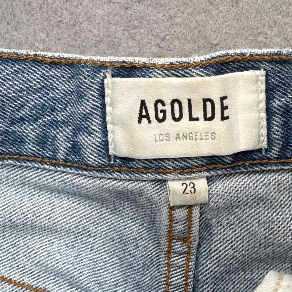 AGOLDE Wide Leg Jeans Women's 23 Blue Light Wash High Rise Button Fly Baggy Fit - Picture 8 of 10